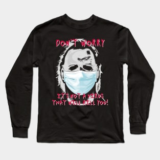 Funny Horror Movie with Face Mask Long Sleeve T-Shirt